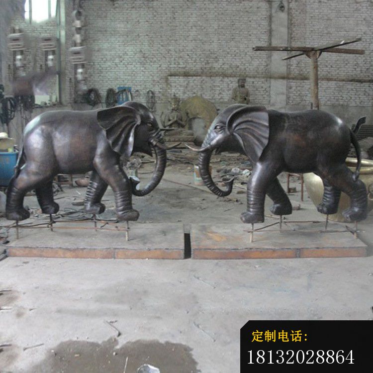 动物大象铜雕公园雕塑摆件 (3)_750*750