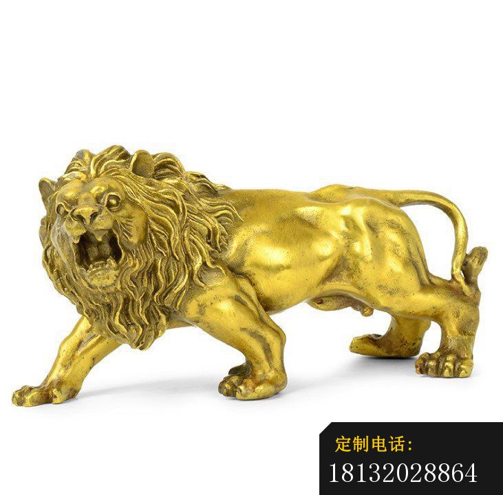 黄铜狮子雕塑铜雕公园动物雕塑_731*720