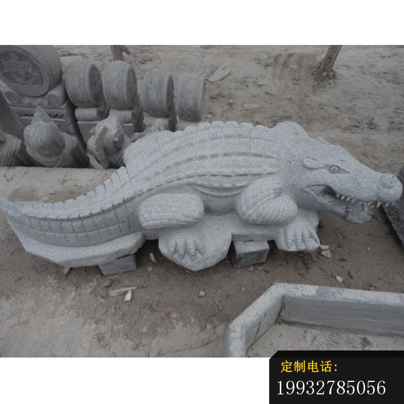 鳄鱼石雕，青石动物雕塑 (2)_800*800