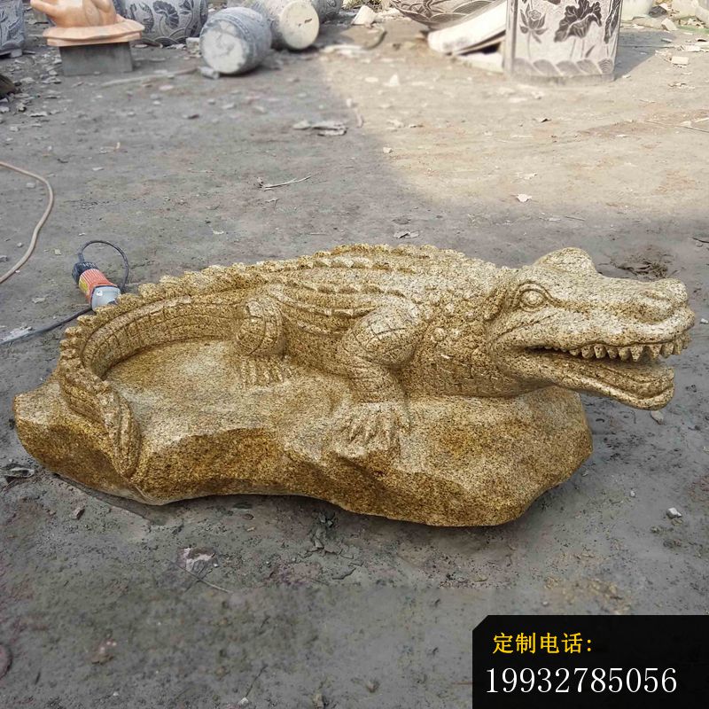 砂岩动物雕塑，鳄鱼石雕_800*800