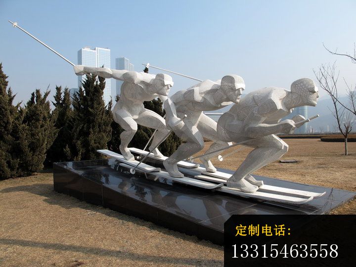 滑雪雕塑，不锈钢运动雕塑_720*540
