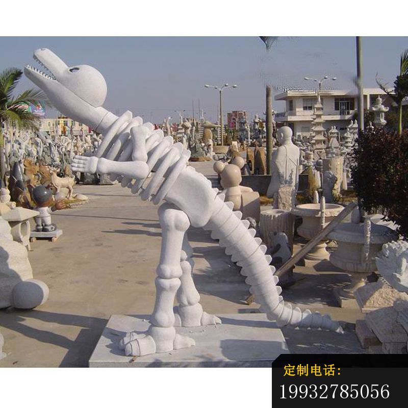 恐龙石雕，抽象恐龙雕塑，恐龙骨架雕塑 (3)_800*800