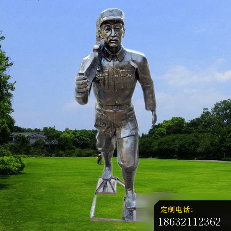 八路军雕塑，玻璃钢仿铜人物 (2)_800*800