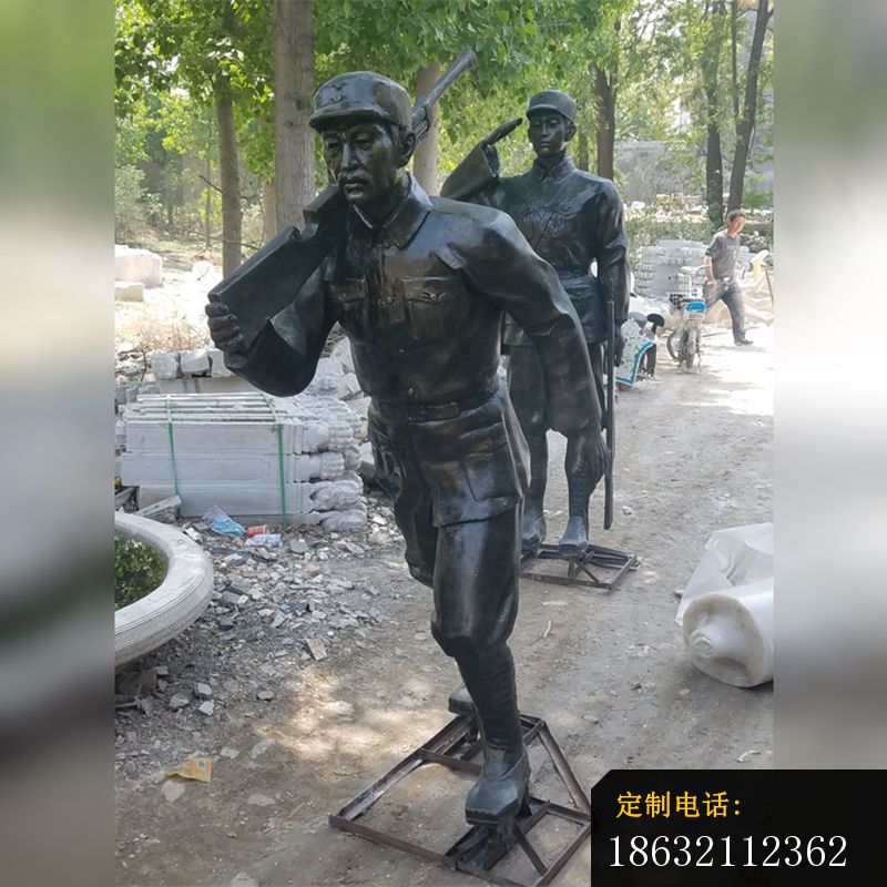 八路军雕塑，玻璃钢仿铜人物 (3)_800*800