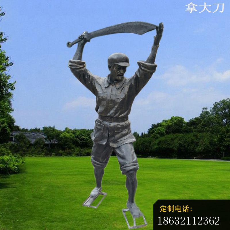 八路军雕塑，玻璃钢仿铜人物 (4)_800*800