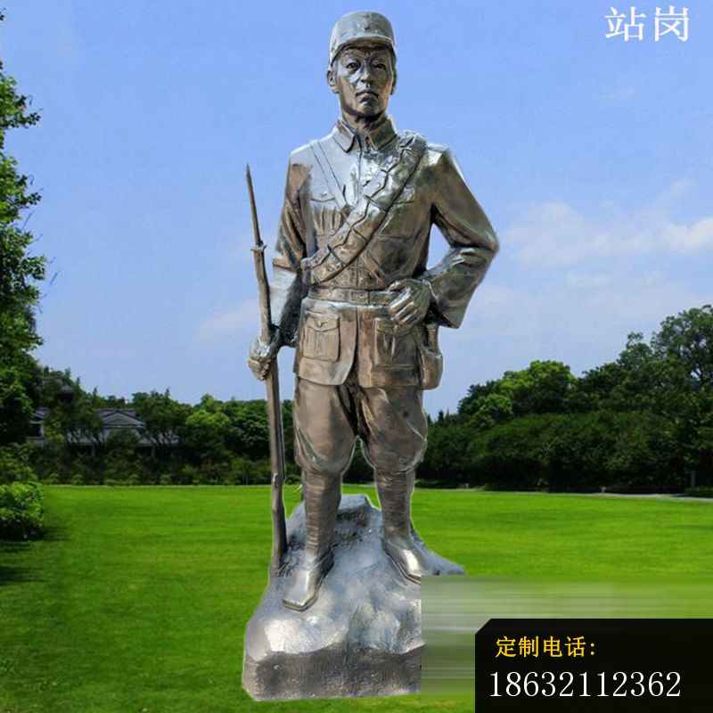 八路军雕塑，玻璃钢仿铜人物 (5)_800*800