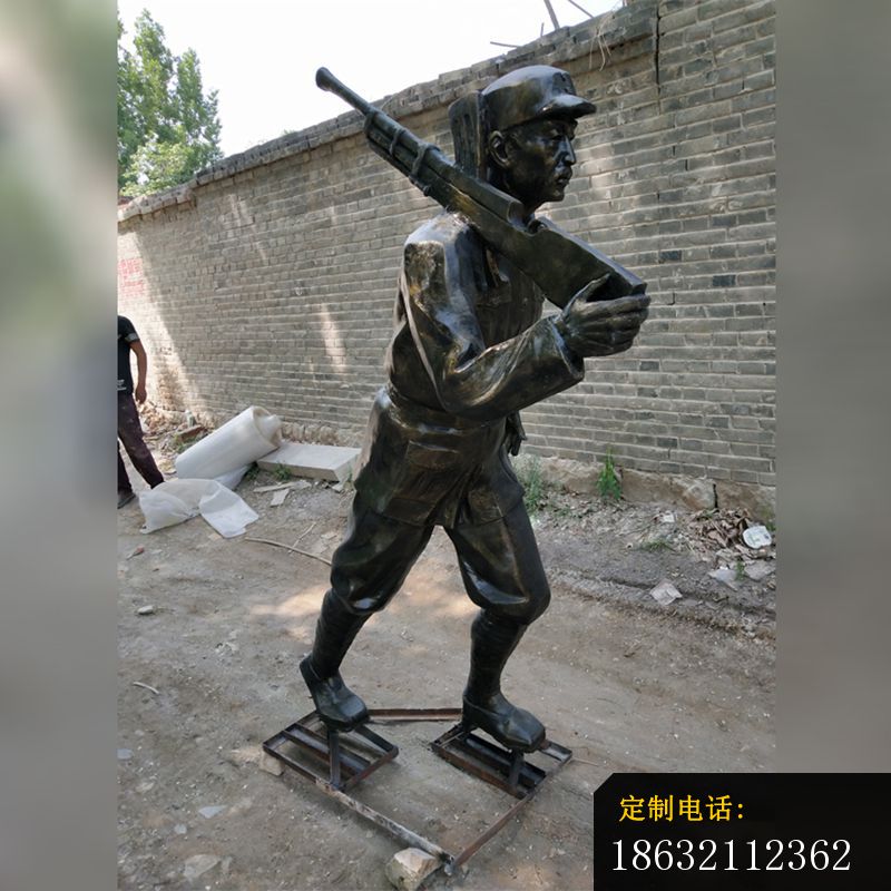 八路军雕塑，玻璃钢仿铜人物 (6)_800*800