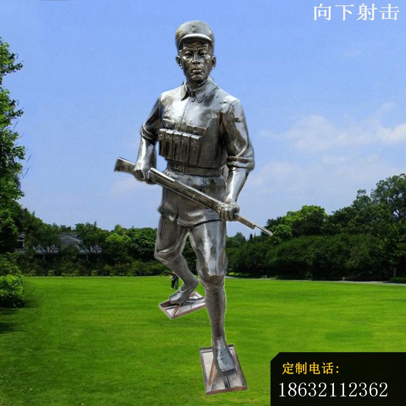 八路军雕塑，玻璃钢仿铜人物 (7)_800*800