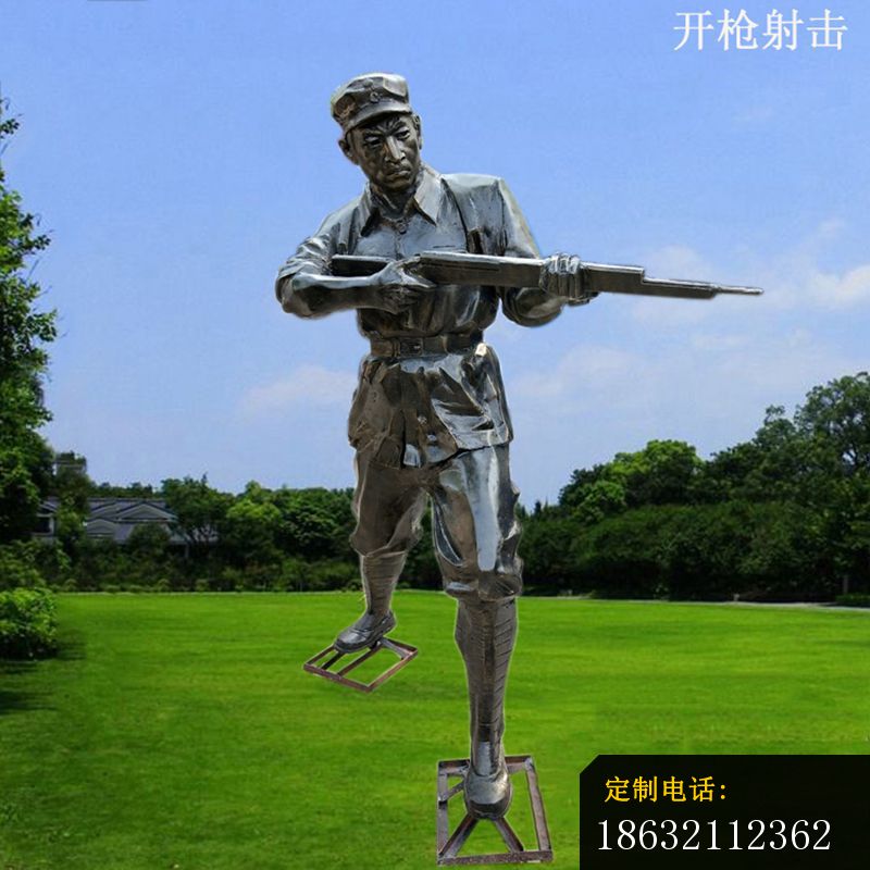 八路军雕塑，玻璃钢仿铜人物_800*800