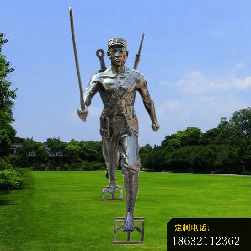 八路军雕塑，玻璃钢仿铜人物 (9)_800*800