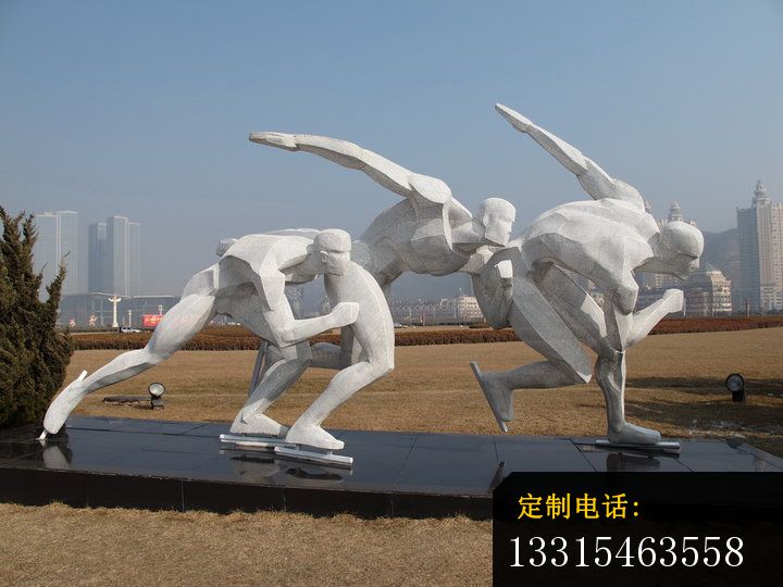 滑冰雕塑，不锈钢运动雕塑_720*540