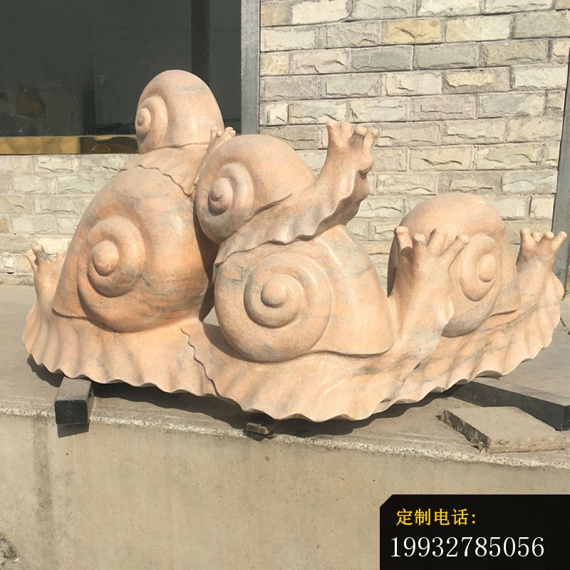 大理石爬行蜗牛  石雕公园动物摆件 (2)_800*800
