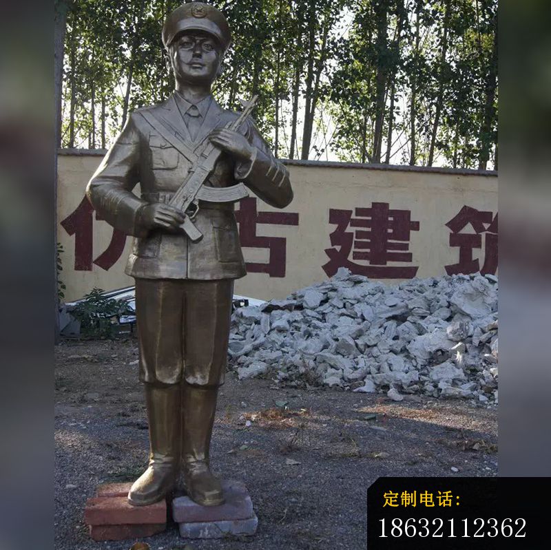 军人铜雕，战士铜雕_800*799