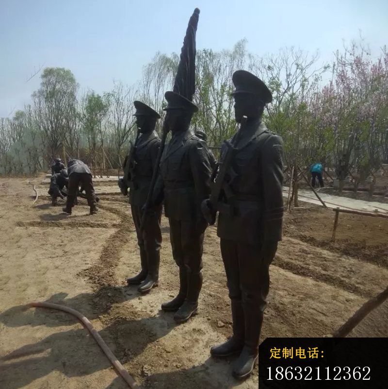 升旗依仗队铜雕，人物铜雕_800*801