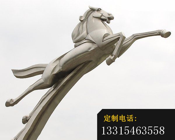 飞奔的马雕塑，不锈钢动物雕塑 (2)_600*478