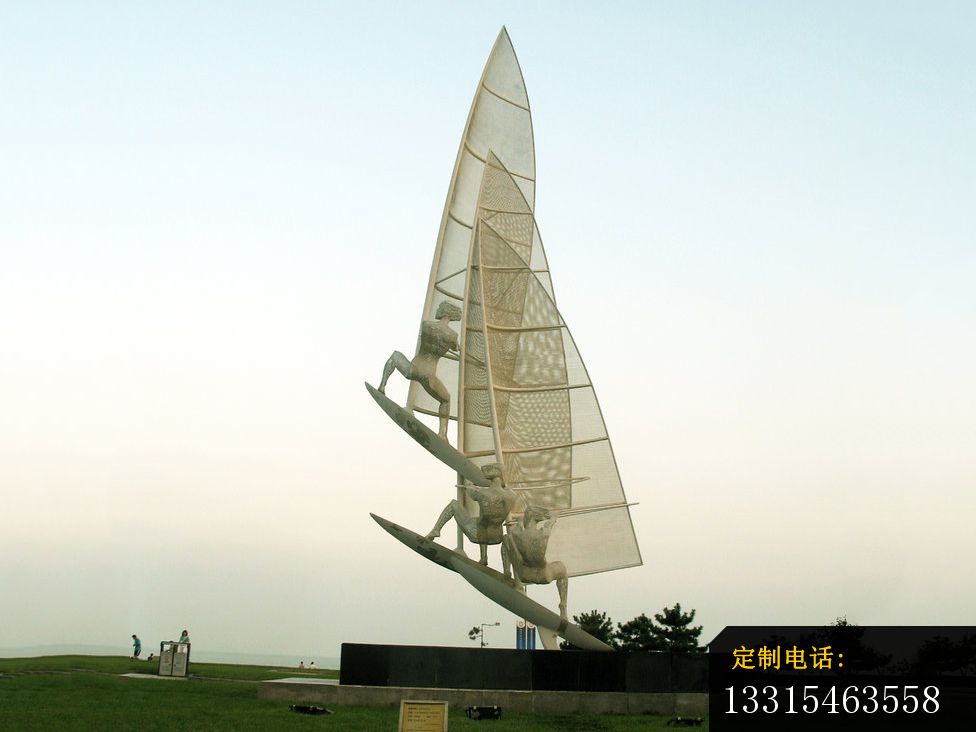 帆船比赛雕塑，不锈钢运动雕塑 (2)_976*732