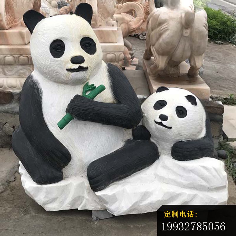 母子熊猫石雕，公园动物石雕_800*800