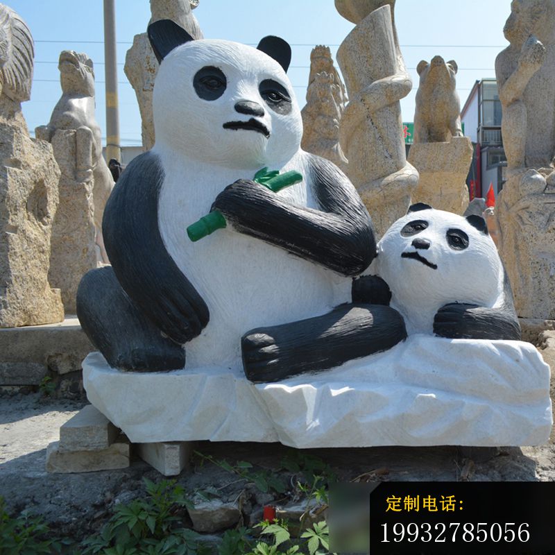 熊猫石雕，大理石动物雕塑_800*800