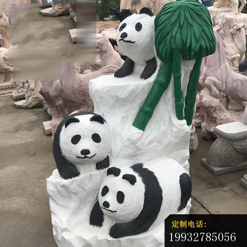石雕大熊猫，公园动物摆件_800*800