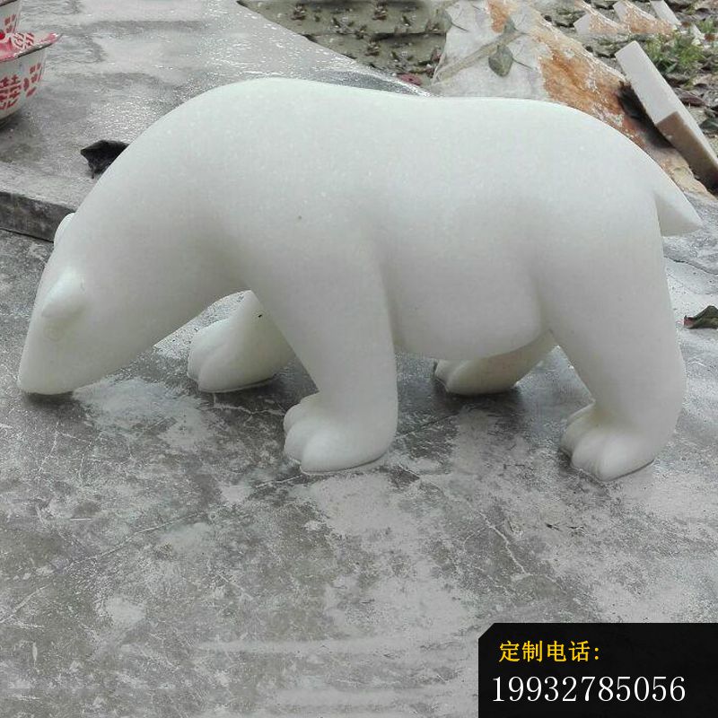 北极熊石雕，汉白玉动物石雕_800*800