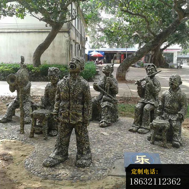 抽象人物唱歌铜雕，公园景观铜雕_800*800