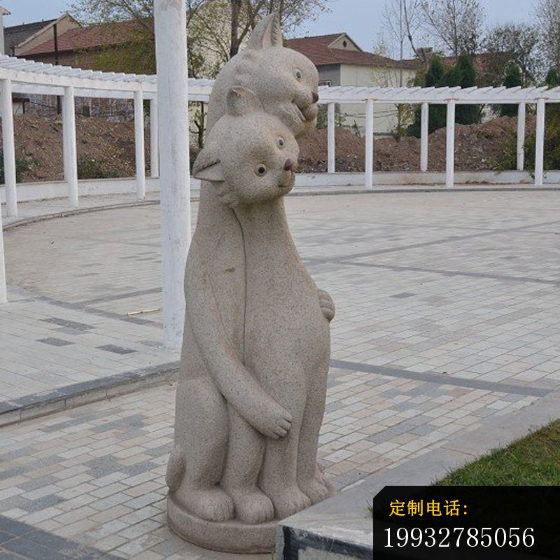 小猫石雕，公园动物小猫石雕_800*800