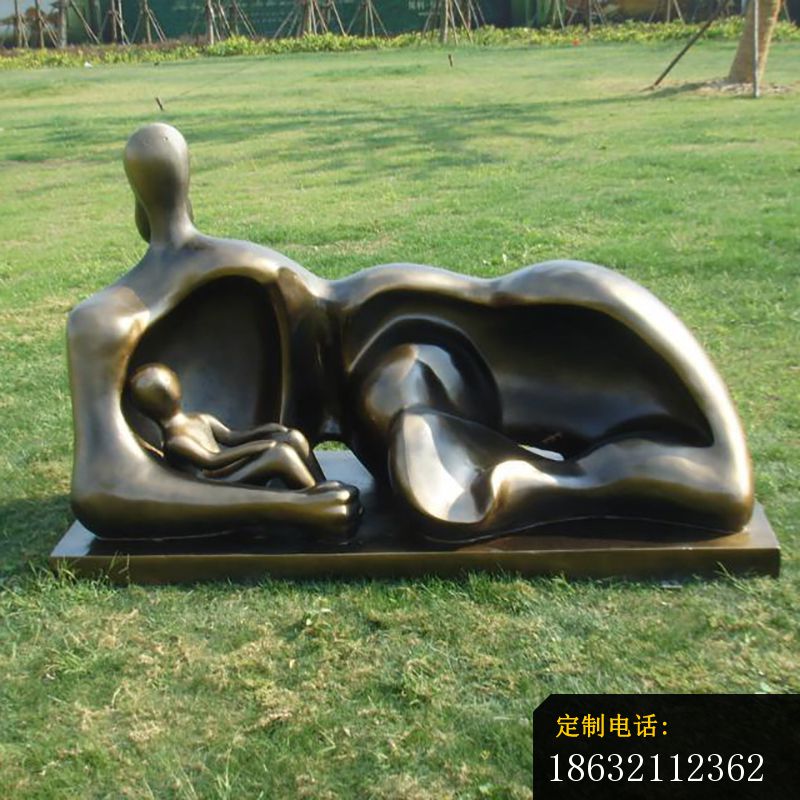 抽象人物铜雕，母爱铜雕，公园景观雕塑 (1)_800*800
