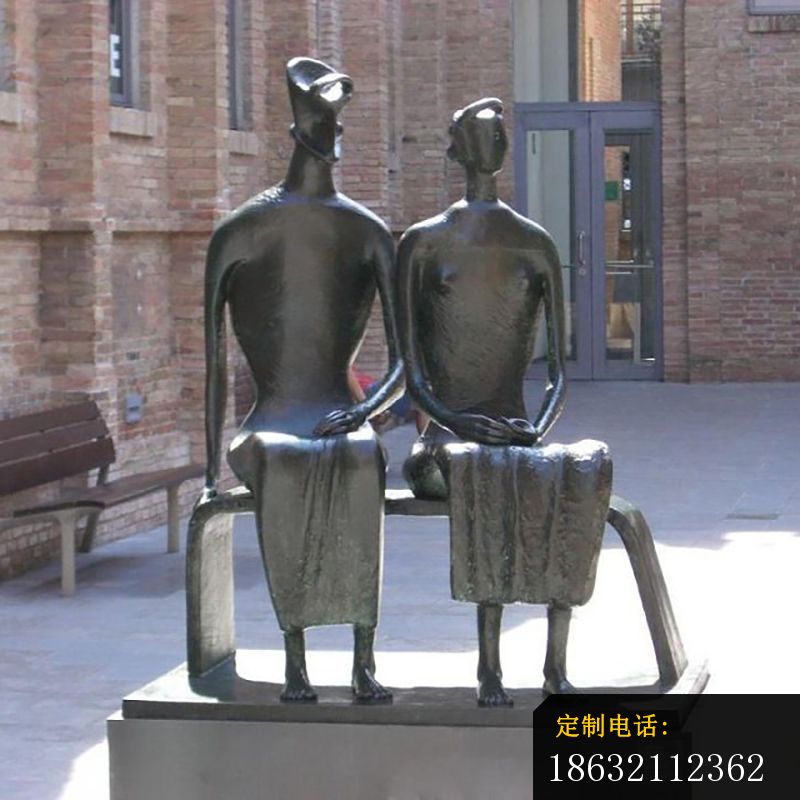 抽象人物休息铜雕，公园景观雕塑_800*800