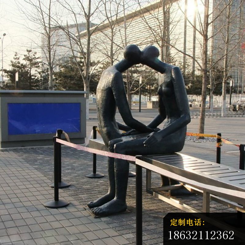 接吻铜雕，街边抽象人物铜雕，景观铜雕_800*800