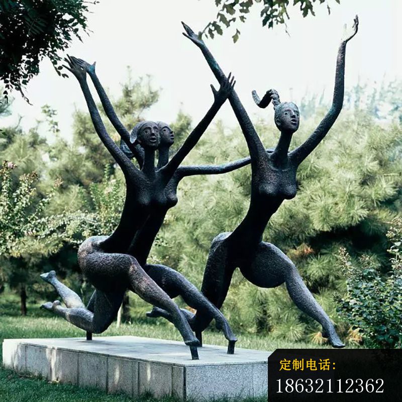 美女奔跑铜雕，公园抽象人物铜雕_800*800