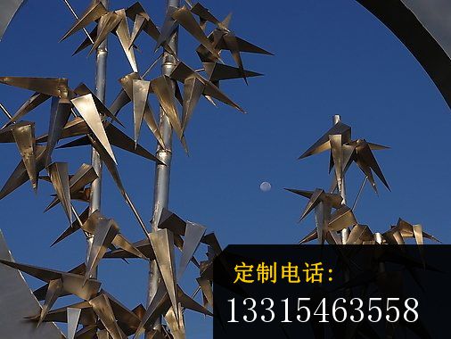 不锈钢竹子雕塑，公园不锈钢雕塑_506*380