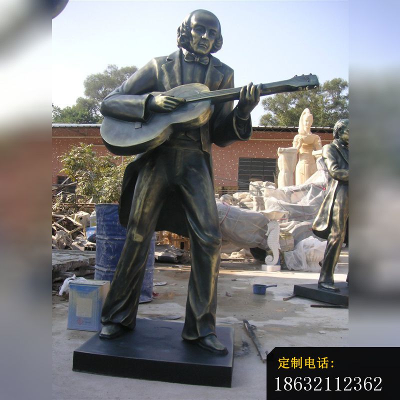 玻璃钢演奏雕塑，仿铜人物雕塑，景观雕塑 (6)_800*800