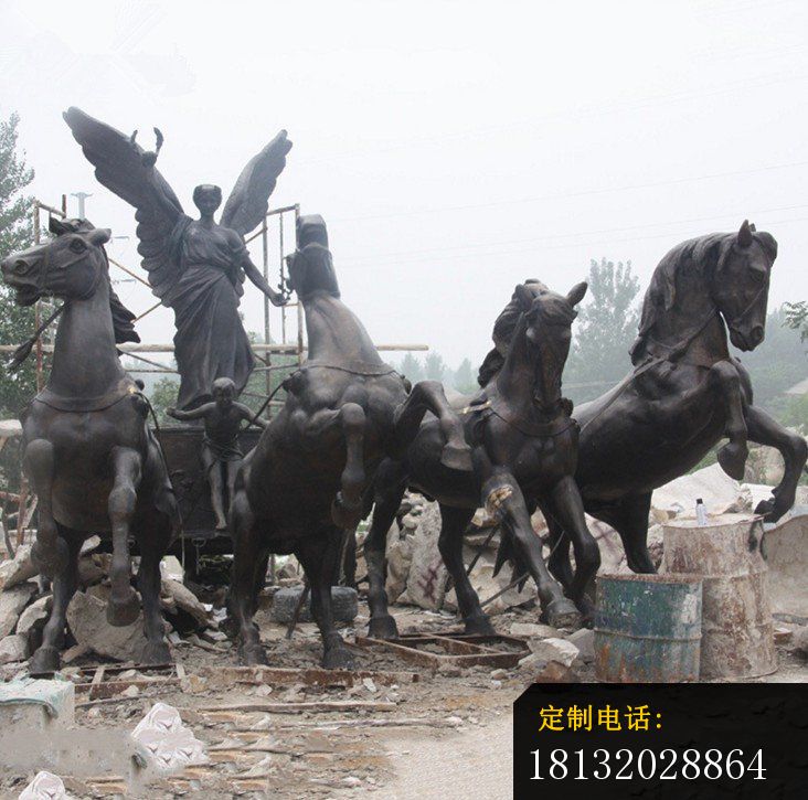 铜雕城市广场战马雕塑摆件2_732*725