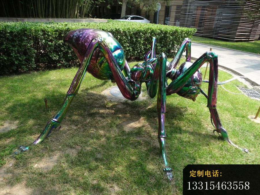不锈钢蜘蛛雕塑，公园动物雕塑_900*675