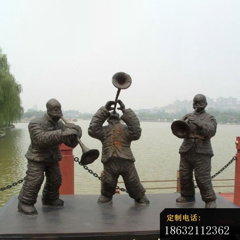 吹唢呐铜雕，公园人物铜雕_800*800