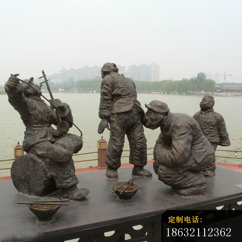 弹唱铜雕，公园景观铜雕_800*800