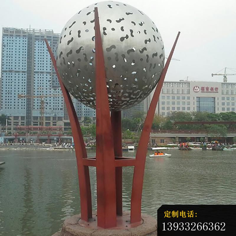 公园不锈钢镂空球景观雕塑_800*800