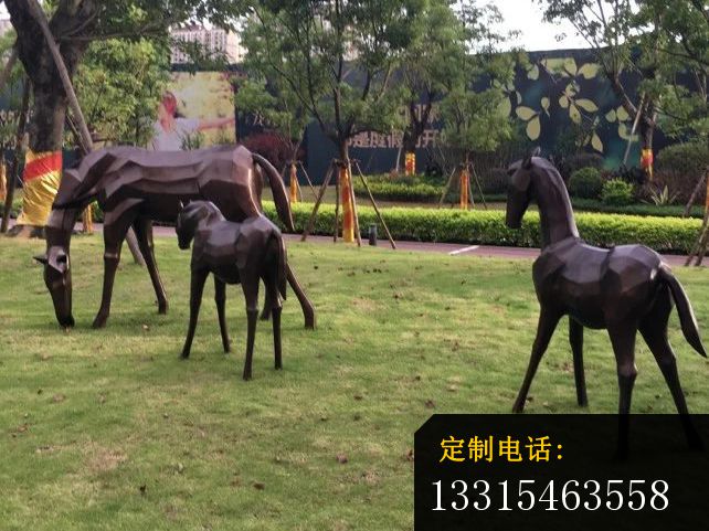 不锈钢小马雕塑，公园小马不锈钢雕塑 (2)_642*481