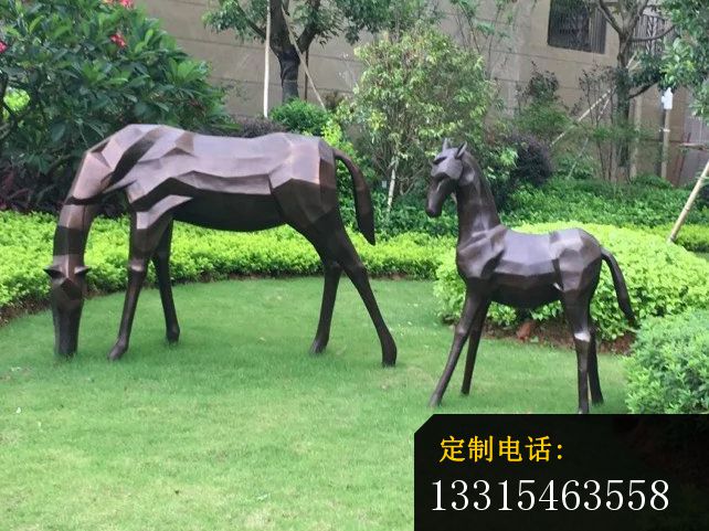 不锈钢小马雕塑，公园小马不锈钢雕塑_642*481