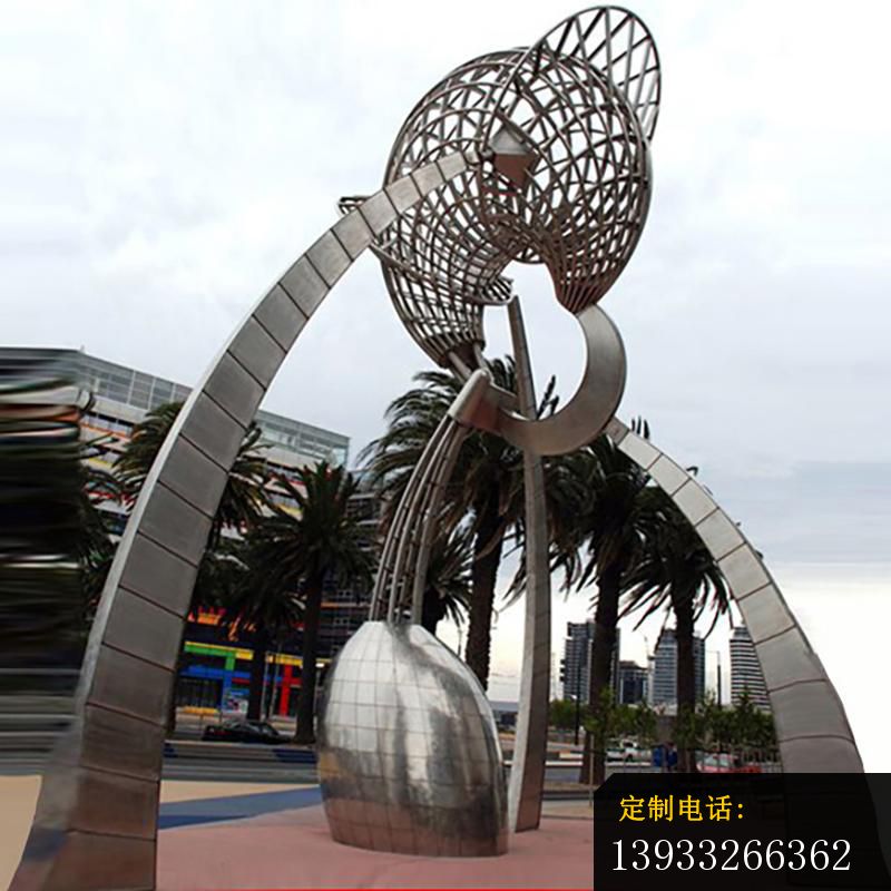 广场不锈钢镂空球抽象雕塑_800*800