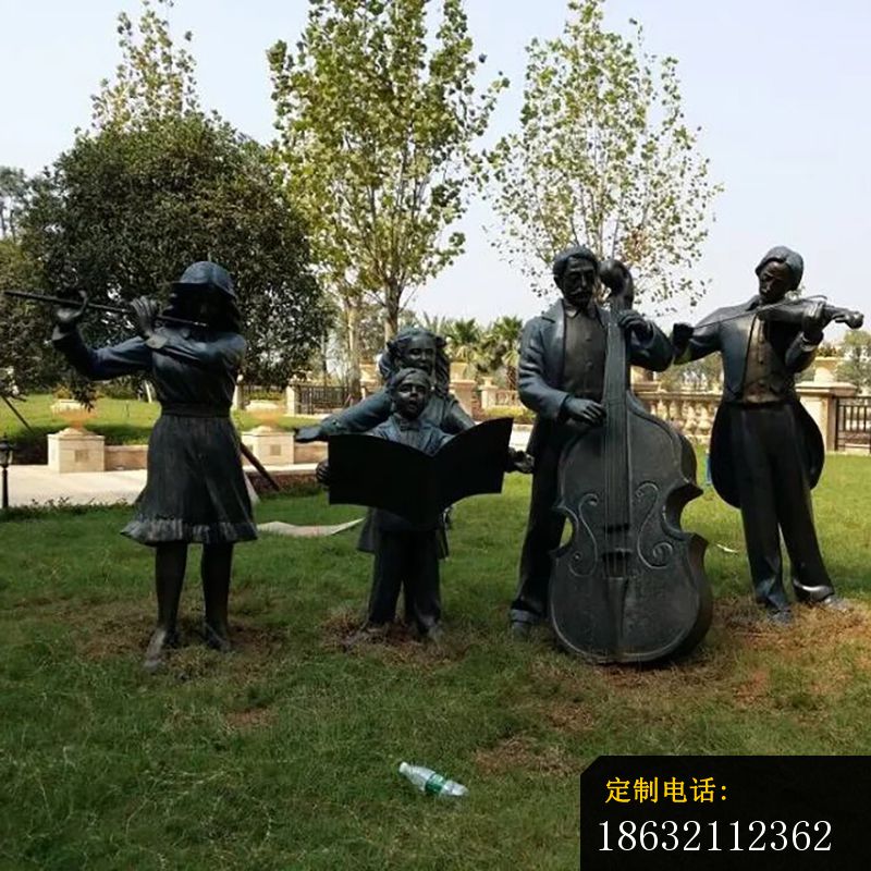 乐队演奏铜雕，园林景观铜雕，公园小品铜雕 (1)_800*800