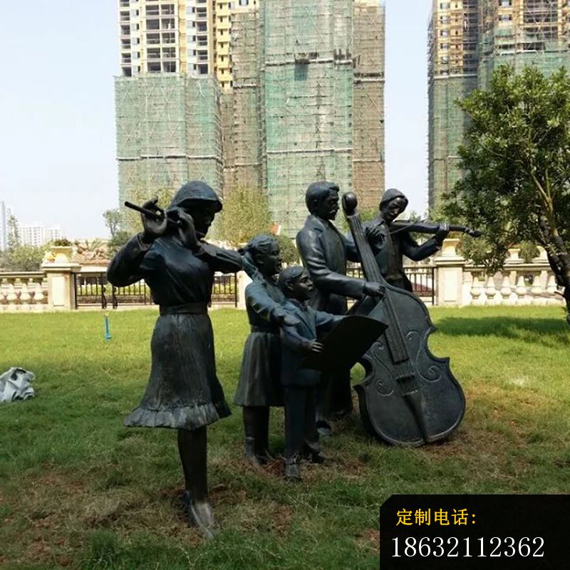 乐队演奏铜雕，园林景观铜雕，公园小品铜雕 (2)_800*800