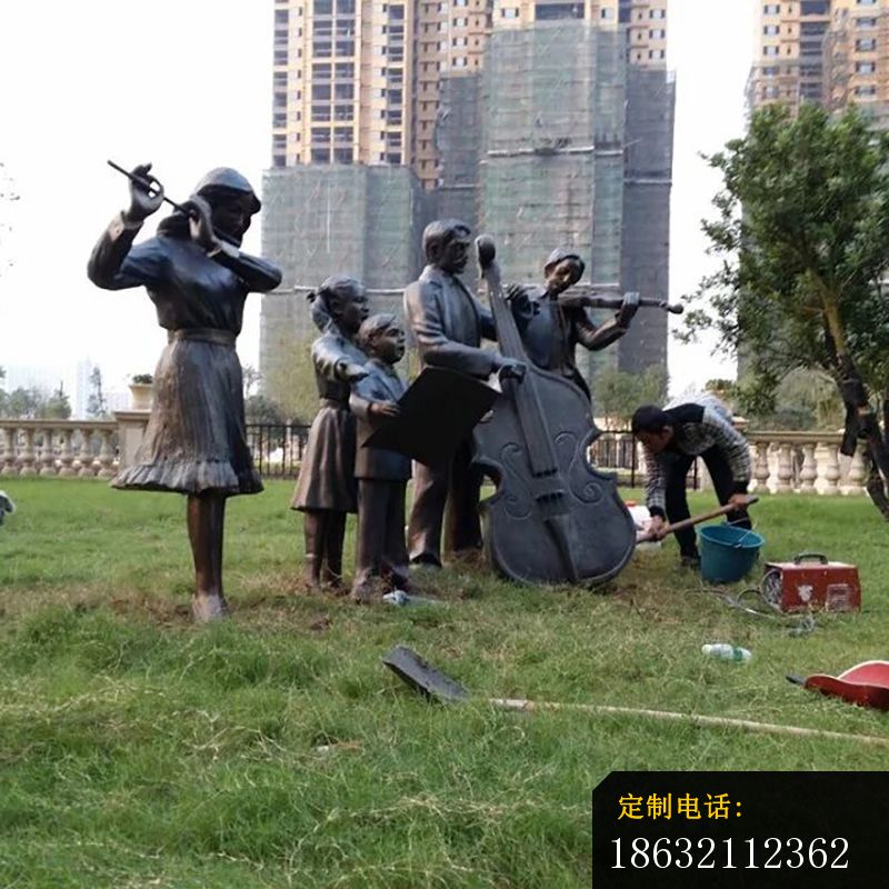 乐队演奏铜雕，园林景观铜雕，公园小品铜雕 (3)_800*800