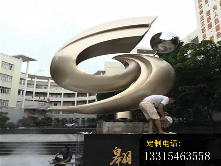 不锈钢翱翔雕塑，广场景观雕塑_724*542