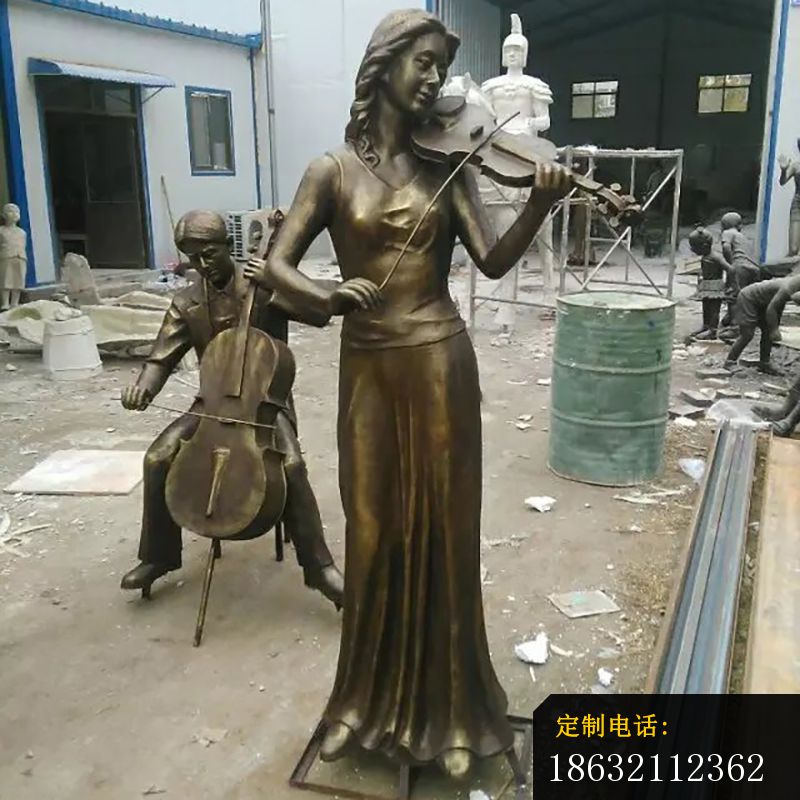 演奏铜雕，公园景观铜雕 (1)_800*800