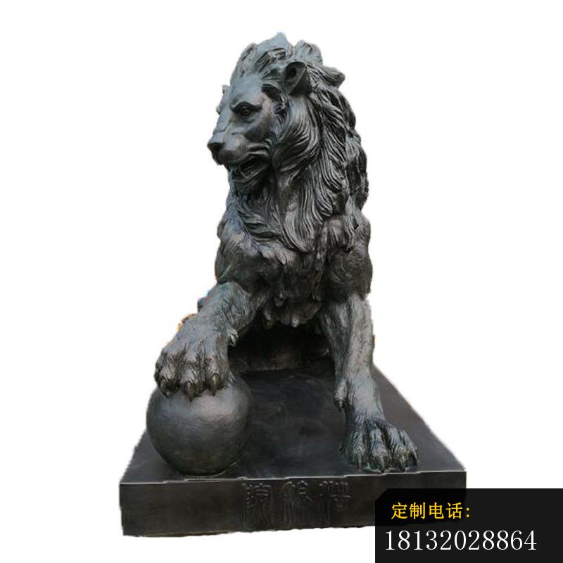 铜雕大型西方彩球狮子雕塑 (2)_800*800