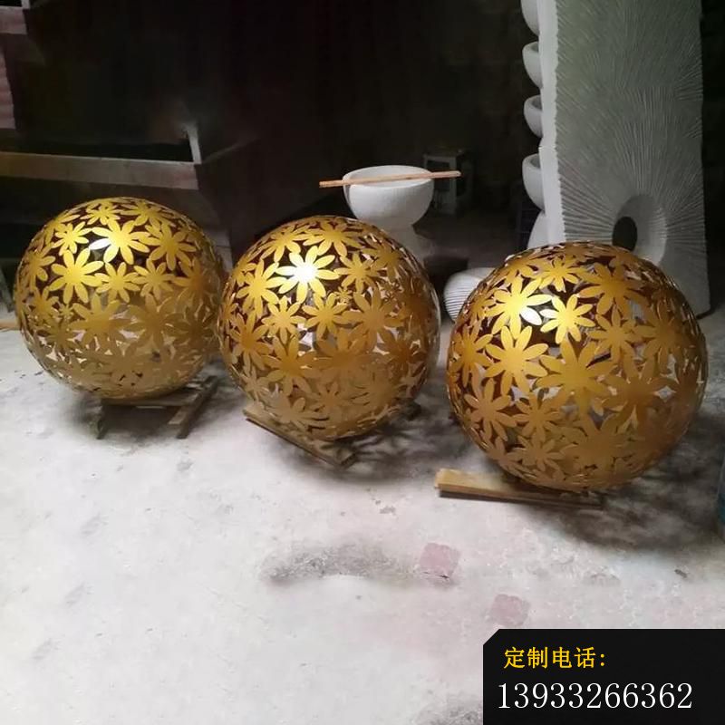 公园小型不锈钢镂空球景观雕塑_800*800