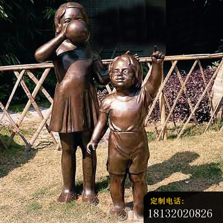 铜雕儿童吹气球    公园人物雕塑 (2)_750*750