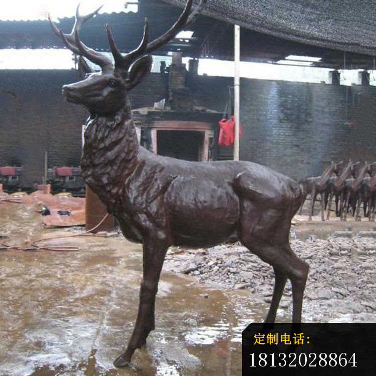 铜雕公园动物鹿装饰摆件 (3)_750*750