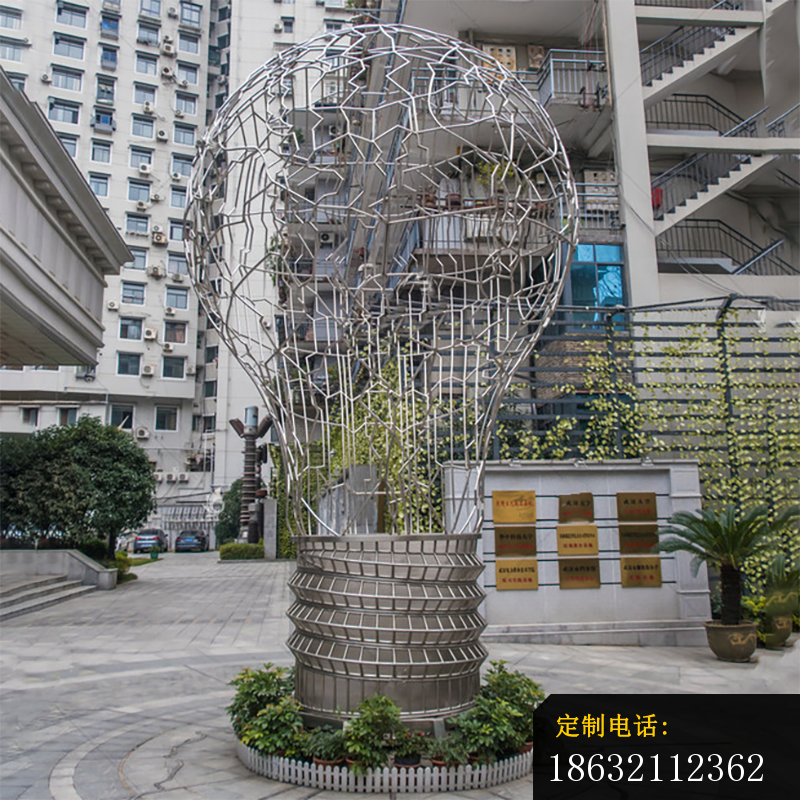 不锈钢灯泡雕塑校园_800*800